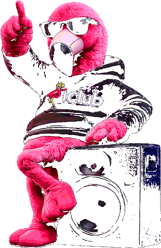 Maskotka iClub — flaming na głośniku